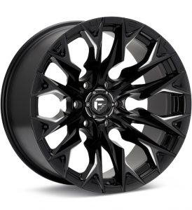 Fuel Off-Road Flame 6 Gloss Black w/Milled Accent wheel image