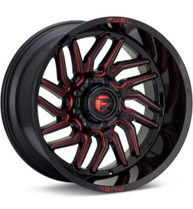 Fuel Off-Road Hurricane Gloss Black w/Red Accent wheel image
