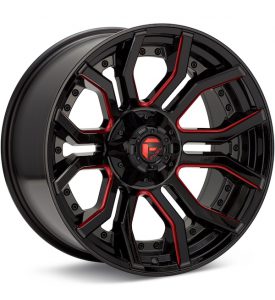 Fuel Off-Road Rage 6 Black w/Red Accent wheel image