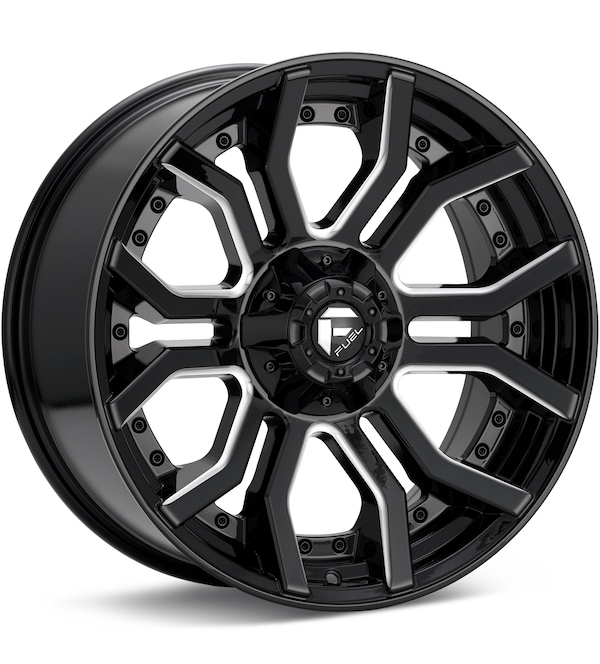 Fuel Off-Road Rage 6 Gloss Black w/Milled Accent wheel image