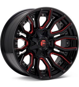 Fuel Off-Road Rage 8 Black w/Red Accent wheel image