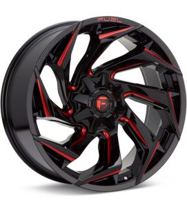 Fuel Off-Road Reaction Gloss Black w/Red Accent wheel image