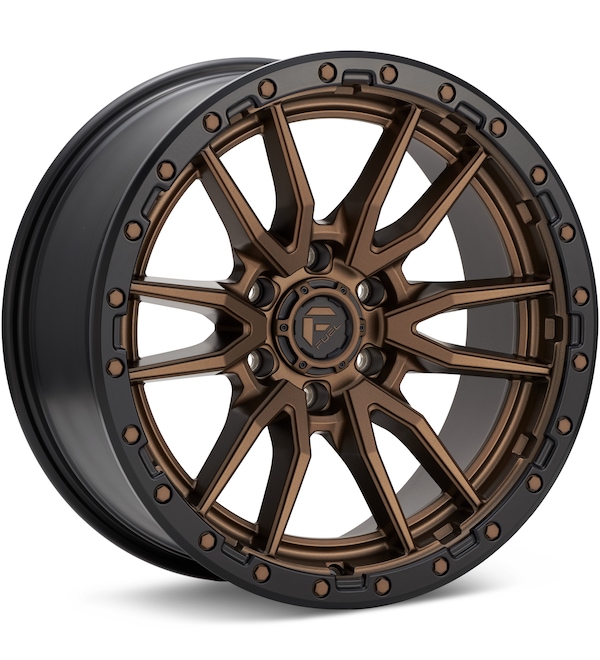 Fuel Off-Road Rebel 6 Bronze w/Black Lip wheel image