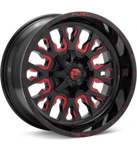 Fuel Off-Road Stroke Black w/Red Accent wheel image