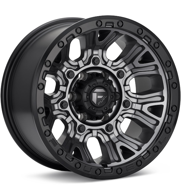 Fuel Off-Road Traction Matte Gunmetal w/Black Ring wheel image