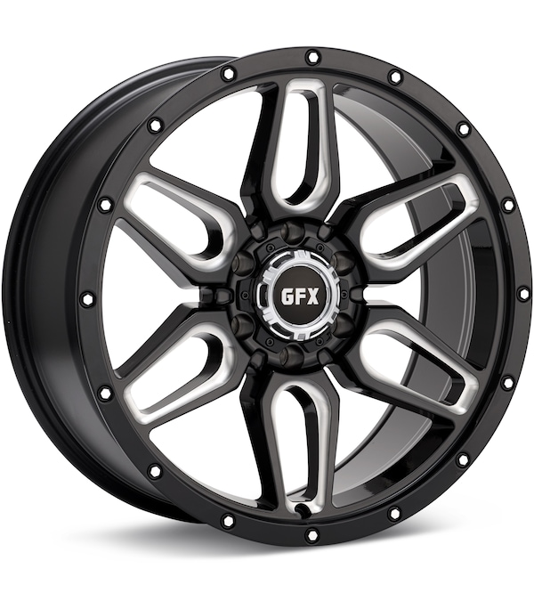 G-FX Wheels TR18 Gloss Black w/Milled Accent wheel image