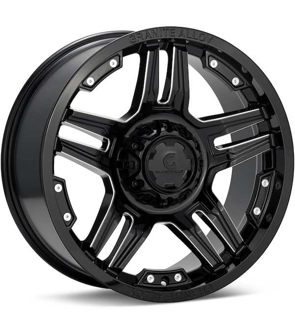 Granite Alloy GA644 Black w/Milled Accent wheel image