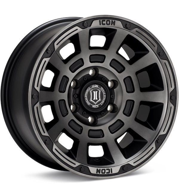 ICON Alloys Thrust Satin Black Machine w/GreyTint wheel image