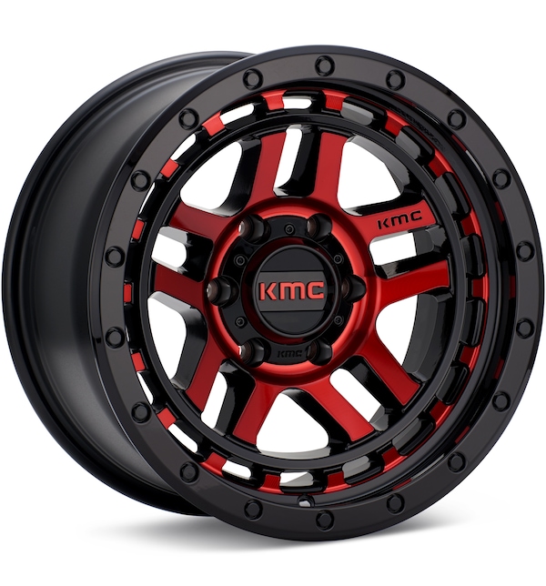 KMC KM540 Recon Black w/Red Accent wheel image