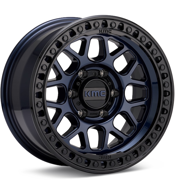 KMC KM549 GRS Midnight Blue w/Gloss Blk Lip wheel image