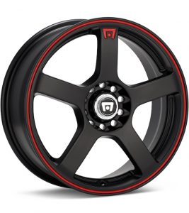 MOTEGI RACING MR116 Black w/Red Stripe wheel image
