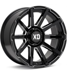 XD Wheels XD847 Outbreak Gloss Black w/Milled Accent wheel image