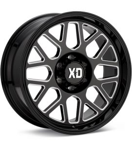 XD Wheels XD849 Grenade 2 Gloss Black w/Milled Accent wheel image